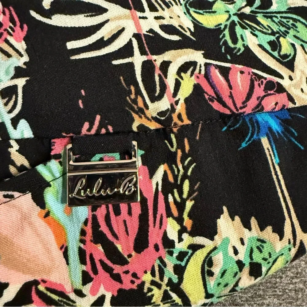 Lulu-B Vibrant Stretchy Floral Mini Skirt - Black w/ Multicolor Size 6
